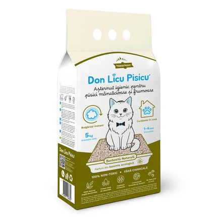 Așternut Igienic Litieră Pisici, Bentonită Premium 100% Naturală, Parfum Iasomie, 5kg